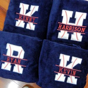 Beach towel Personalized in Baseball