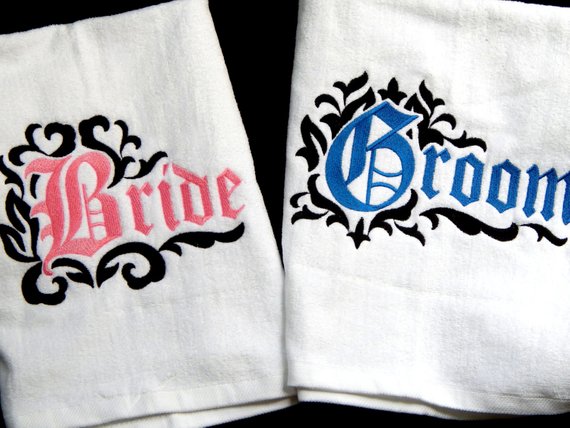 Mr and Mrs Beach Towel, Bride Beach Towel, Monogram Beach Towel, Personalized His & Hers Beach Towel, Wedding Shower Gifts, Custom Towels