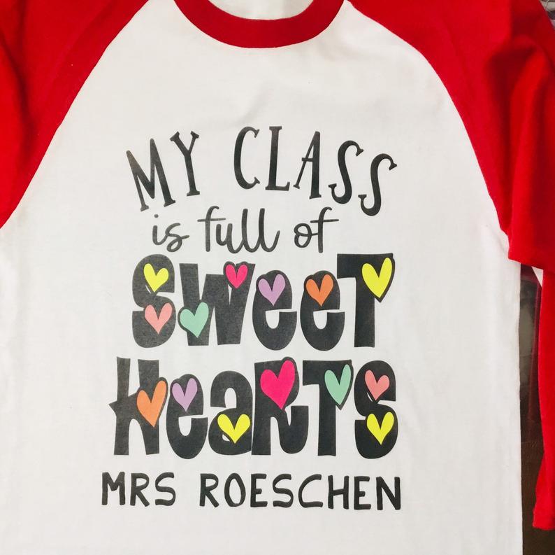Teacher Valentines Day Tops, Woman Valentine Shirts, Valentine Day Tees, Valentines Day Raglans
