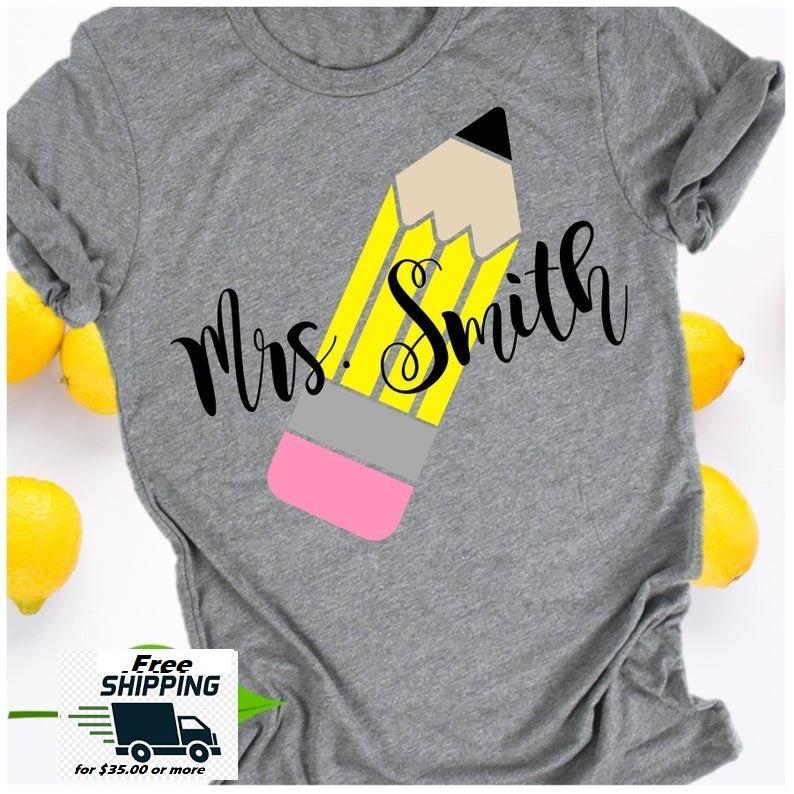 Teacher shirts for back to school shirts with name | Personalized  Embroidery & DTG Gifts for All Ages