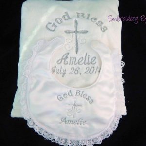 Personalized Christening Set- Baptism Blanket