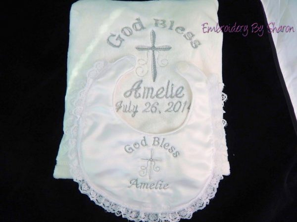 Personalized Christening Set- Baptism Blanket