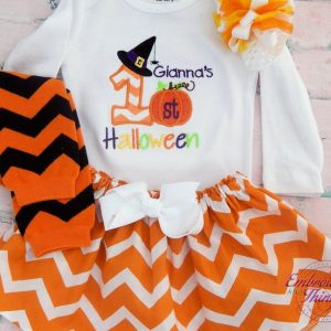 First Halloween, 1st Halloween Outfit, Halloween Outfit Girl, Personalized Halloween Baby Outfit, Halloween Baby Girl, Newborn Halloween