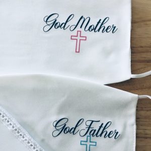 Church masks for baptism, weddings masks, christening masks, double layered, washable and reusable