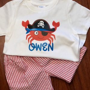 Toddler boys summer crab outfit