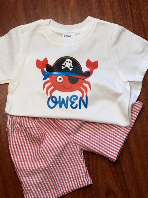 Toddler boys summer crab outfit