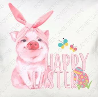 Easter T-Shirt, Girls Happy Easter Piggy tee,  Adorable,Pig Easter Design, Family Gatherings, Egg Hunts, Easter Celebrations