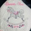 Heirloom baby quilt for girls or boys, makes a treasured gift, Rocking Horse Baby blanket monogrammed or personalized for boys or girls Heirloom baby quilt for girls or boys, makes a treasured gift, Rocking Horse Baby blanket monogrammed or personalized for boys or girls