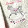 Heirloom baby quilt for girls or boys, makes a treasured gift, Rocking Horse Baby blanket monogrammed or personalized for boys or girls Heirloom baby quilt for girls or boys, makes a treasured gift, Rocking Horse Baby blanket monogrammed or personalized for boys or girls