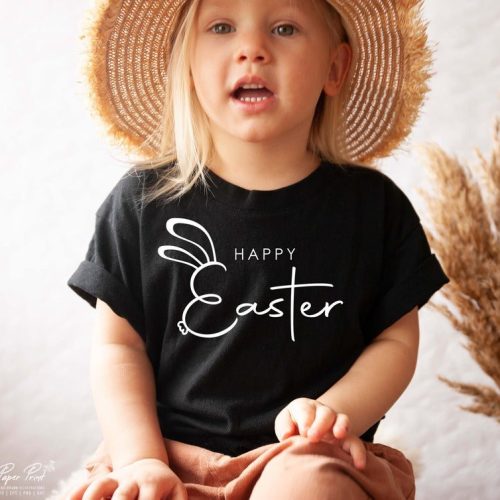 Happy Easter top for all ages, Easter with a cross tee or sweatshirt